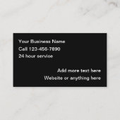 Carte De Visite Assistance routière automobile (Dos)