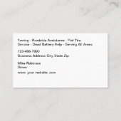 Carte De Visite Assistance routière Remorquage automobile (Dos)