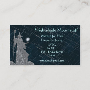 Carte De Visite Assistant Argent sur le ciel nocturne