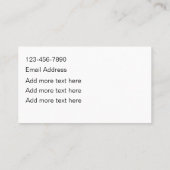 Carte De Visite Assistant Concierge personnel classique (Dos)