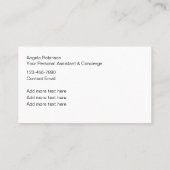 Carte De Visite Assistant Concierge personnel élégant (Dos)