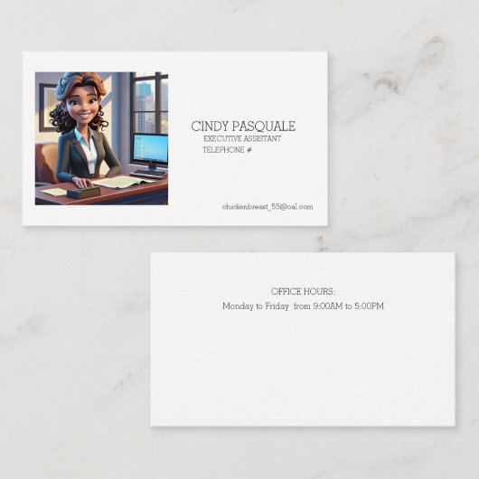 CARTE DE VISITE " ASSISTANT EXÉCUTIF, SECRÉTAIRE " (Devant / Derrière)