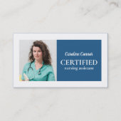 Carte De Visite Assistant infirmier certifié Frontière bleue et bl (Devant)