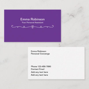 Carte De Visite Assistant personnel minimaliste