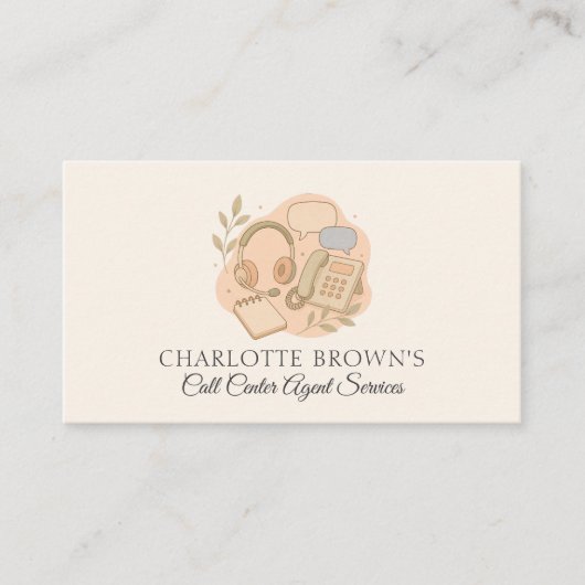 Carte De Visite Assistant Virtuel de Support Clientèle pour Centre (Devant)