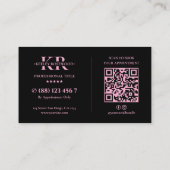 Carte De Visite Assistant Virtuel Minimal Rose Noir Exécutif (Dos)