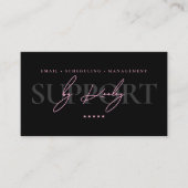 Carte De Visite Assistant Virtuel Minimal Rose Noir Exécutif (Devant)