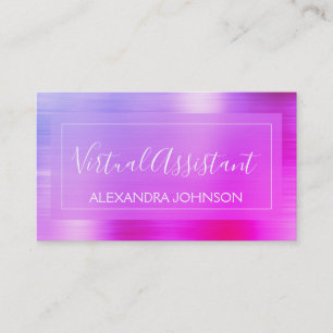 Carte De Visite Assistant virtuel moderne Pink Purple Foil