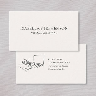 Carte De Visite Assistante Virtuelle Professionnelle Minimaliste M