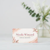 Carte De Visite Assistante Virtuelle Rose Élégant (Debout devant)