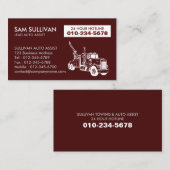 Carte De Visite Assistants auto du camion remorque (Devant / Derrière)