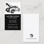 Carte De Visite Assistants auto du camion remorque (Devant / Derrière)