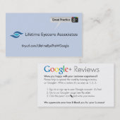 Carte De Visite Associés d'Eyecare de vie (Devant / Derrière)