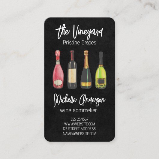 Carte De Visite Assortiment de vins | Créatif (Devant)