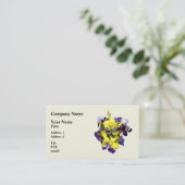 Carte De Visite Assortiment d'Irises jaune et violet (Debout devant)