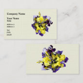 Carte De Visite Assortiment d'Irises jaune et violet (Devant / Derrière)