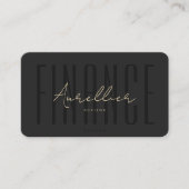 Carte De Visite Assurance comptable Black Gold de la finance moder (Devant)