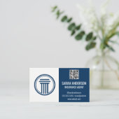 Carte De Visite Assurance / courtier | Code d'analyse QR (Debout devant)