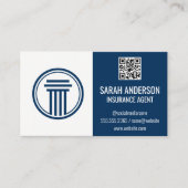Carte De Visite Assurance / courtier | Code d'analyse QR (Devant)