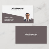 Carte De Visite Assurance simple Brown et Modèle photo blanc (Devant / Derrière)