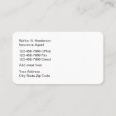 Carte De Visite Assurance vie intelligente (Dos)