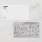 Carte De Visite Assyriens déplaçant un Taureau à ailes sur un (Devant / Derrière)