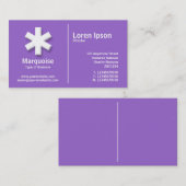 Carte De Visite Astérisque blanc moyen - violet (9966CC) (Devant / Derrière)