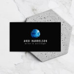 Carte De Visite Astrologie Bleue, Étoiles, Planète Noire<br><div class="desc">Un logo circulaire unique d'un ciel étoilé avec votre nom ou nom d'entreprise devient un visuel attrayant sur ce modèle design carte de visite moderne. Parfait pour les astrologues,  les scientifiques,  les enseignants et plus encore. © 1201AM CREATIVE</div>