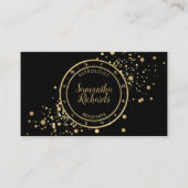 Carte De Visite Astrologie du Zodiaque noir étoiles d'or (Devant)