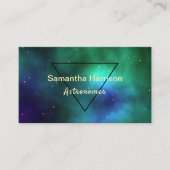 Carte De Visite Astrologie Galaxie céleste Triangle vert Chic (Devant)
