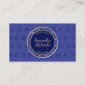 Carte De Visite Astrologie mystique bleue Zodiaque (Devant)