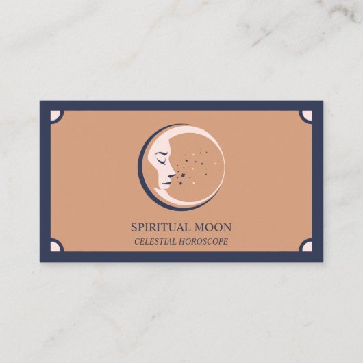 Carte De Visite Astrologie Spirituelle Lune Étoiles Céleste Bohème (Devant)