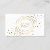 Carte De Visite Astrologie Zodiaque blanche étoiles d'or (Devant)