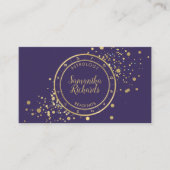Carte De Visite Astrologie Zodiaque violet étoiles d'or (Devant)