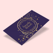 Carte De Visite Astrologie Zodiaque violet étoiles d'or