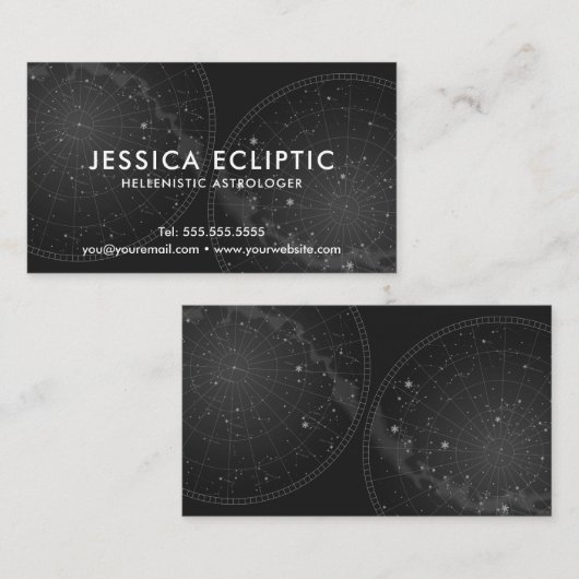 Carte De Visite Astrologiste (B&W) (Devant / Derrière)