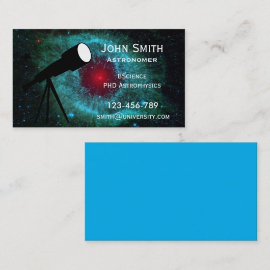 Carte De Visite Astronome Astrophysicien Nebula (Devant / Derrière)