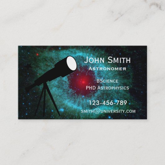 Carte De Visite Astronome Astrophysicien Nebula (Devant)