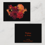 Carte De Visite ATC de Dahlias (Devant / Derrière)