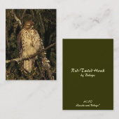 Carte De Visite ATC de faucon coupé la queue par rouge (Devant / Derrière)