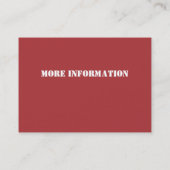 Carte De Visite ATC en bois rouge rural rustique de signet de mur (Dos)