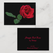 Carte De Visite ATC simple de rose rouge (Devant / Derrière)