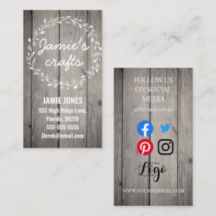 Carte De Visite atelier artisanal couture feutre tricot coeurs fol