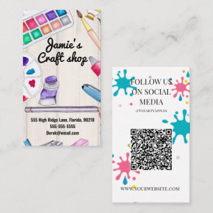 Carte De Visite atelier artisanat peinture art atelier enfants