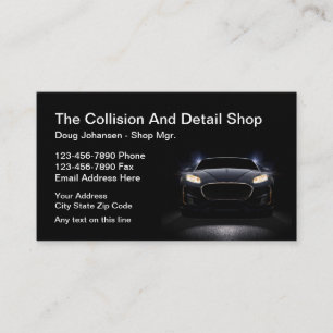 Carte De Visite Atelier de carrosserie de collision automobile Coo