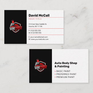 Carte De Visite Atelier de carrosserie & Peinture | Entreprise de