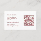 Carte De Visite ATELIER DE CÉRAMIQUE POTERIE Code QR Élégant Dessi (Dos)