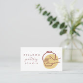 Carte De Visite ATELIER DE CÉRAMIQUE POTERIE Élégant Code QR Dessi (Debout devant)