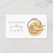 Carte De Visite ATELIER DE CÉRAMIQUE POTERIE Élégant Code QR Dessi (Devant)