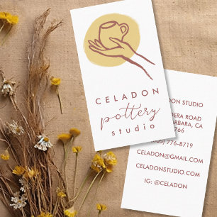 Carte De Visite ATELIER DE CÉRAMIQUE POTERIE Élégant DESSINÉ À LA